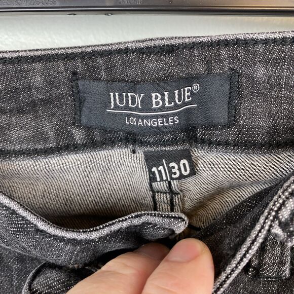 Judy blue jeans women's 11 | 30x26 black distressed button fly skinny JB84169 - Picture 5 of 11